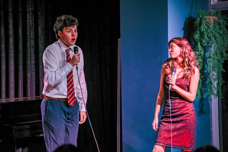 Students in action singing 